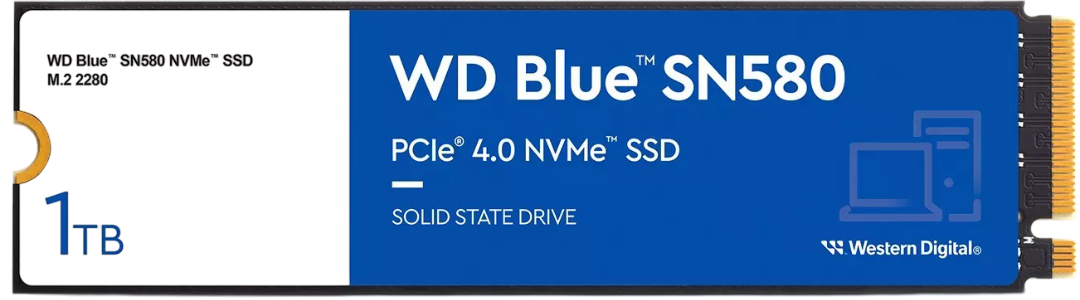Western Digital WD Blue SN580 NVMe SSD 1TB, M.2 2280 / M-Key / PCIe 4.0 x4
